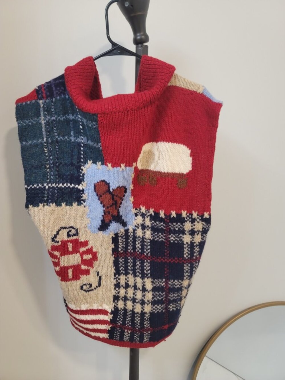 Vintage Rare 1992 Eddie Bauer XL Knit Vest Sweater - Original & Special Multicol - Picture 5 of 7